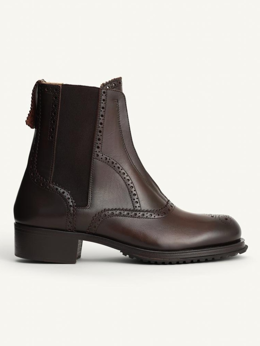 Zara NWT Men’s Limited Edition Leather Brogue Chelsea Boots Brown US 11